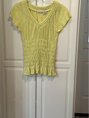 DKNY Yellow Women’s Cap Sleeve Top